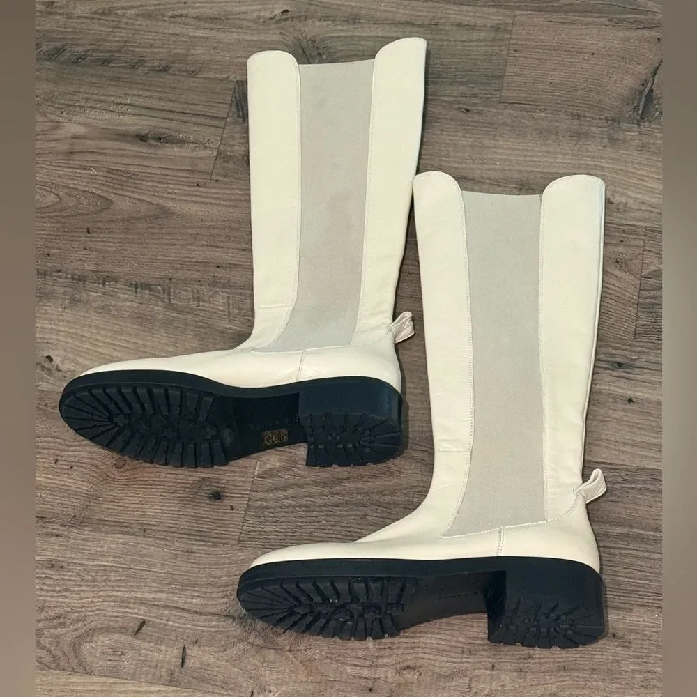 Aeyde Blanca 40mm Round Toe Leather Knee High Boots